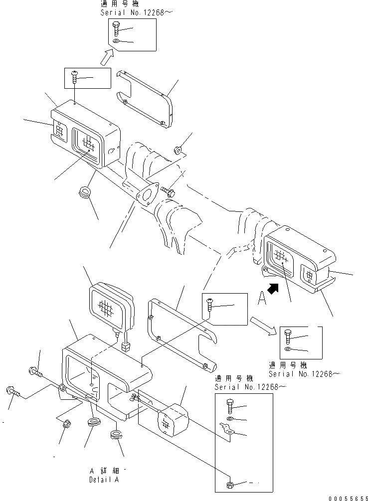 Схема запчастей Komatsu WA80-3 - КРЕПЛЕНИЕ ФАР ЧАСТИ (ПЕРЕДНЯЯ ФАРА И КРЕПЛЕНИЕ) ЭЛЕКТРИКА