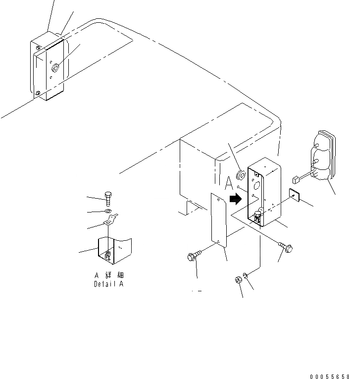 Схема запчастей Komatsu WA80-3 - КРЕПЛЕНИЕ ФАР ЧАСТИ (ЗАДН. ФОНАРИ)(№8-) ЭЛЕКТРИКА