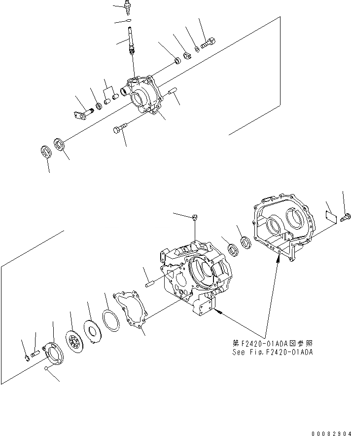 Схема запчастей Komatsu WA80-3 - ПЕРЕДАЧА (ВНУТР. ЧАСТИ¤ /)(№-) СИЛОВАЯ ПЕРЕДАЧА