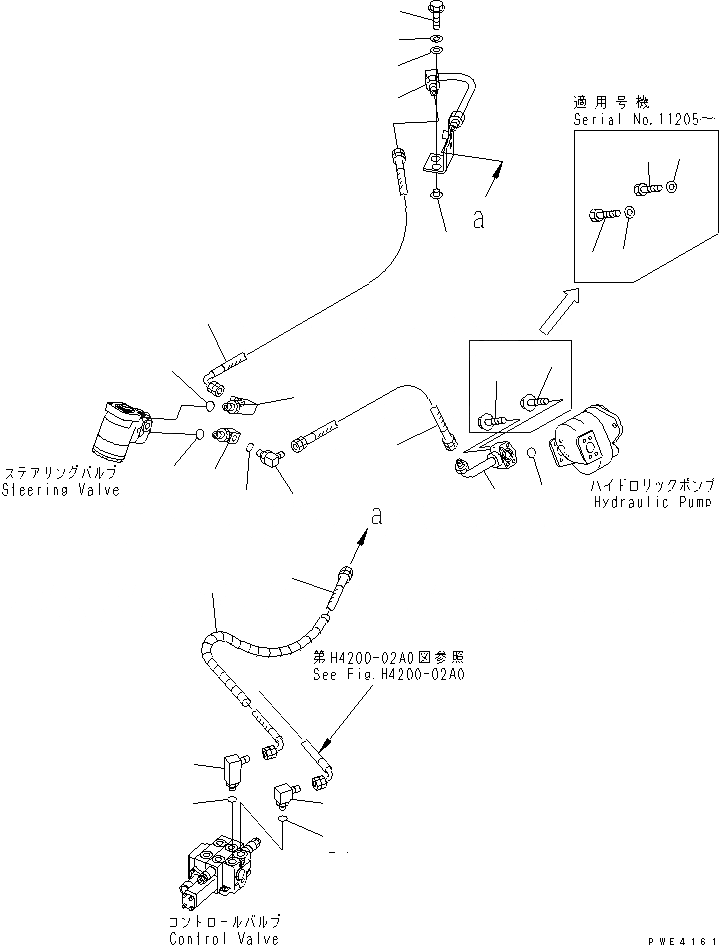 Схема запчастей Komatsu WA80-3 - ГИДРАВЛ ЛИНИЯ (ЛИНИЯ ПОДАЧИ)(№-) ГИДРАВЛИКА