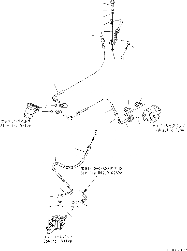 Схема запчастей Komatsu WA80-3 - ГИДРАВЛ ЛИНИЯ (ЛИНИЯ ПОДАЧИ)(№-) ГИДРАВЛИКА