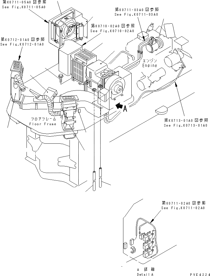 Схема запчастей Komatsu WA80-3 - КОНДИЦ. ВОЗДУХА (БЛОК КОНДИЦ. ВОЗДУХА) OPERATIORS ОБСТАНОВКА И СИСТЕМА УПРАВЛЕНИЯ