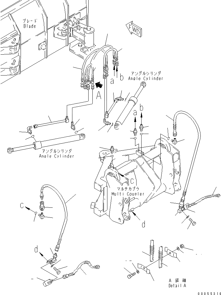 Схема запчастей Komatsu WA80-3 - P.A.P. (ЦИЛИНДР НАКЛОНА ЛИНИЯ) (ДЛЯ СОЕДИНИТ. УСТР-ВО) РАБОЧЕЕ ОБОРУДОВАНИЕ