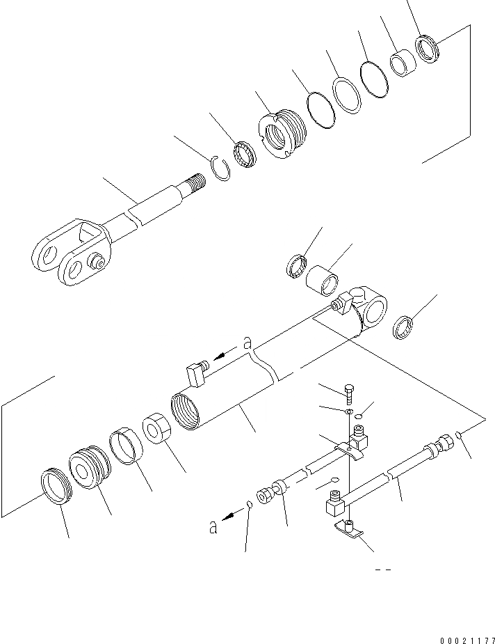 Схема запчастей Komatsu WA80-3 - ГИДРОЦИЛИНДР ПОДЪЕМА (ДЛЯ HI LIFT)(№-) ОСНОВН. КОМПОНЕНТЫ И РЕМКОМПЛЕКТЫ