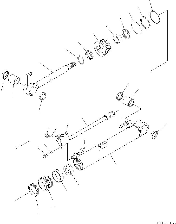 Схема запчастей Komatsu WA80-3 - ГИДРОЦИЛИНДР КОВША(№-) ОСНОВН. КОМПОНЕНТЫ И РЕМКОМПЛЕКТЫ