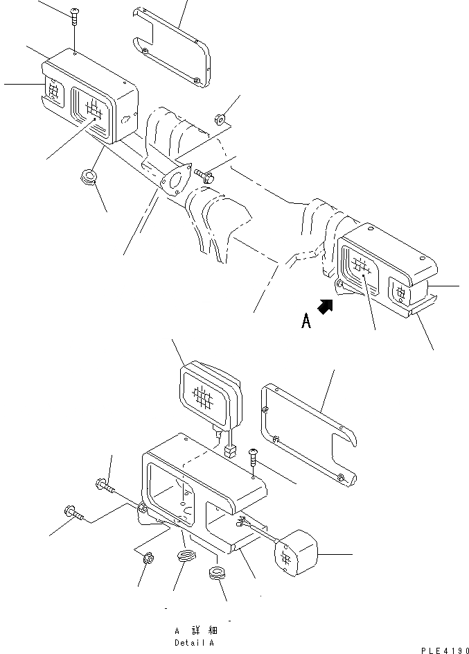 Схема запчастей Komatsu WA80-3-CO - КРЕПЛЕНИЕ ФАР (ПЕРЕДНЯЯ ФАРА И КРЕПЛЕНИЕ) ЭЛЕКТРИКА