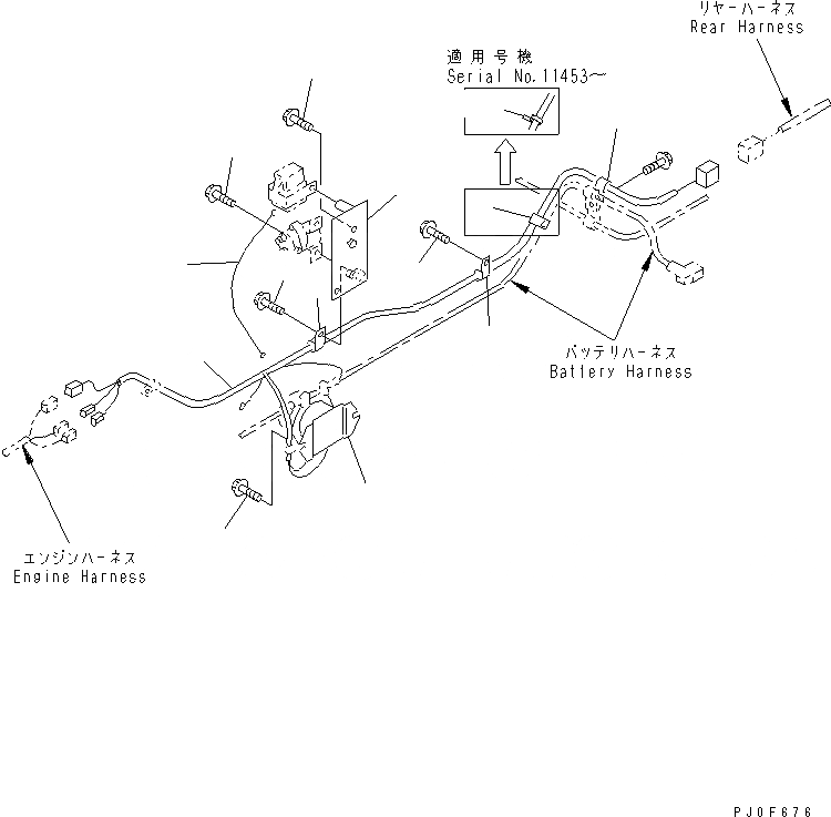 Схема запчастей Komatsu WA80-3-SW - ПРОВОДКА (ЗАДН. ЛИНИЯ)(№-) ЭЛЕКТРИКА