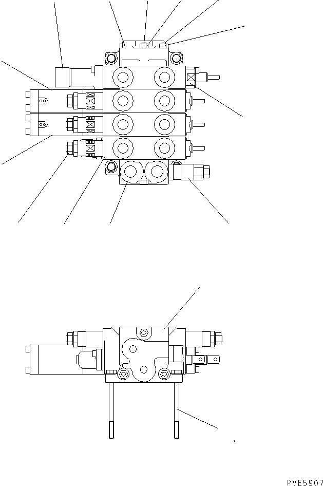 Схема запчастей Komatsu WA80-3-SW - 4-Х СЕКЦИОНН. УПРАВЛЯЮЩ. КЛАПАН (ВНУТР. ЧАСТИ) ГИДРАВЛИКА