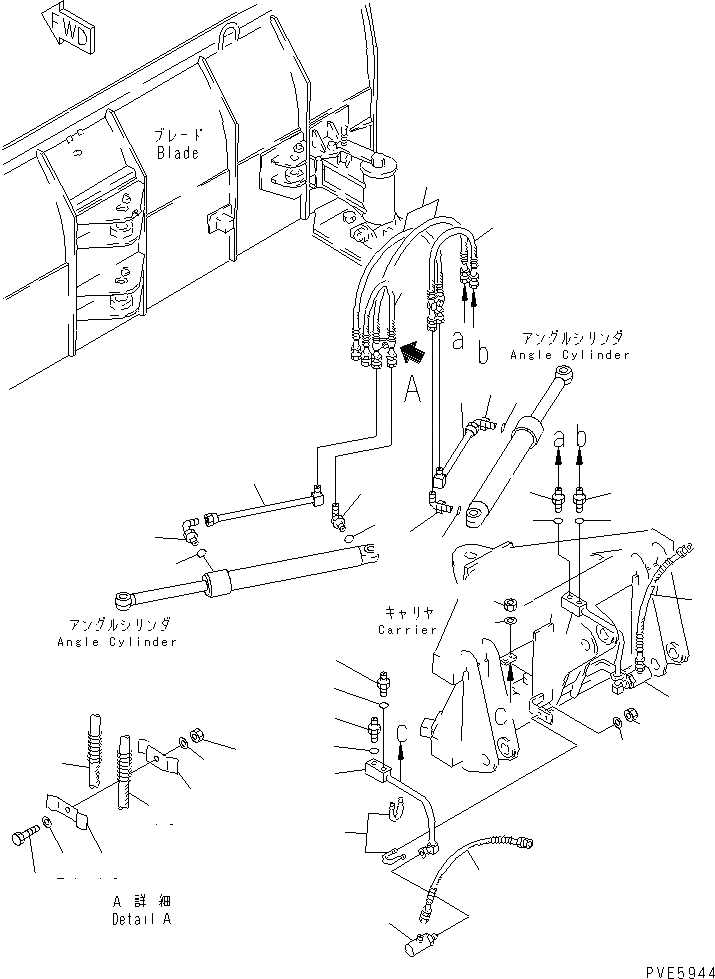 Схема запчастей Komatsu WA80-3-SW - P.A.P. (ЦИЛИНДР НАКЛОНА ЛИНИЯ) РАБОЧЕЕ ОБОРУДОВАНИЕ