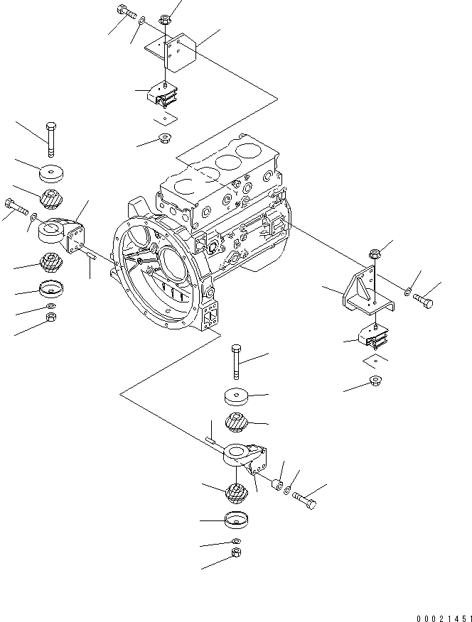 Схема запчастей Komatsu WA80-3-CB - КРЕПЛЕНИЕ ДВИГАТЕЛЯ(№-) КОМПОНЕНТЫ ДВИГАТЕЛЯ