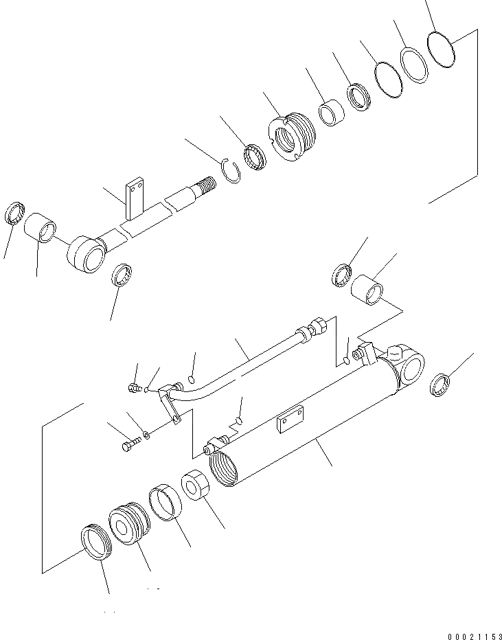 Схема запчастей Komatsu WA80-3-CB - ГИДРОЦИЛИНДР КОВША (ДЛЯ HI LIFT)(№-) ОСНОВН. КОМПОНЕНТЫ И РЕМКОМПЛЕКТЫ