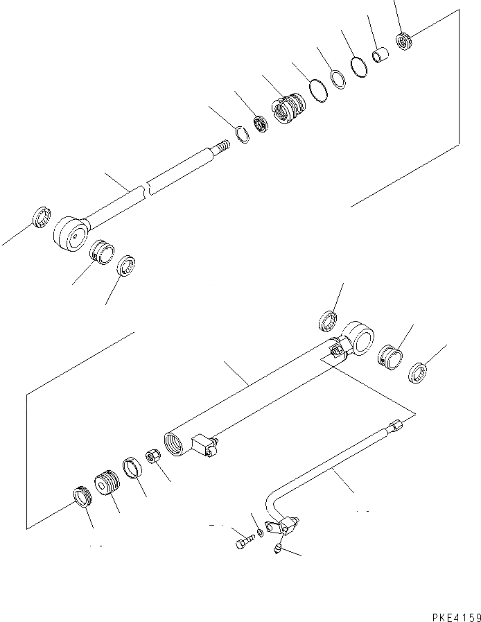 Схема запчастей Komatsu WA80-3-CB - ЦИЛИНДР РУЛЕВ. УПР-Я(№-) ОСНОВН. КОМПОНЕНТЫ И РЕМКОМПЛЕКТЫ