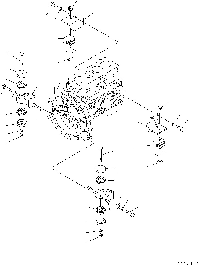 Схема запчастей Komatsu WA80-3-CN - КРЕПЛЕНИЕ ДВИГАТЕЛЯ(№-) КОМПОНЕНТЫ ДВИГАТЕЛЯ