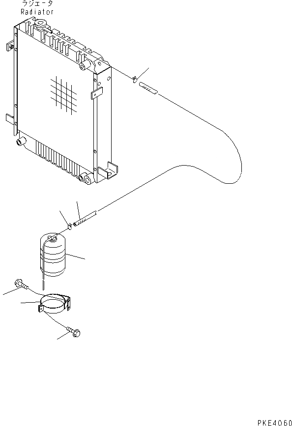 Схема запчастей Komatsu WA80-3-CN - РАДИАТОР (РЕЗЕРВН. БАК И ТРУБЫ)(№-) СИСТЕМА ОХЛАЖДЕНИЯ