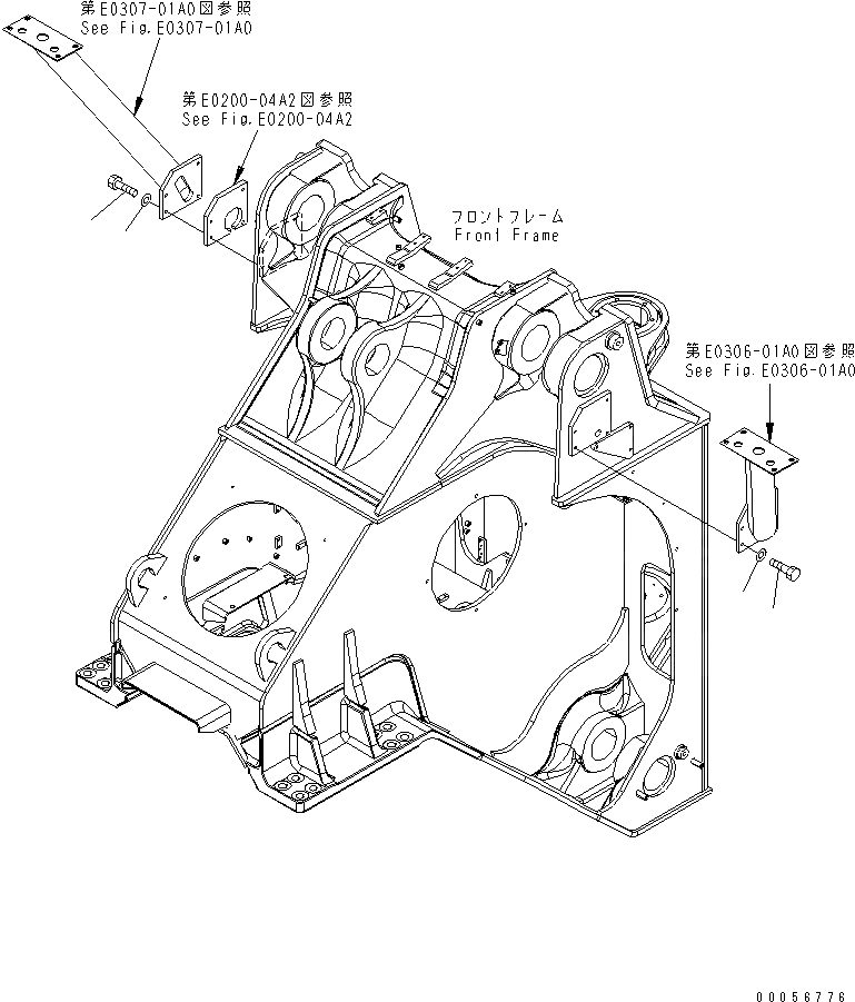 Схема запчастей Komatsu WA800-3E0 - ДОПОЛН. РАБОЧ. ОСВЕЩЕНИЕ (ПЕРЕДН. ОСВЕЩЕНИЕ СУППОРТ ЭЛЕМЕНТЫ КРЕПЛЕНИЯ)(№7-7) ЭЛЕКТРИКА