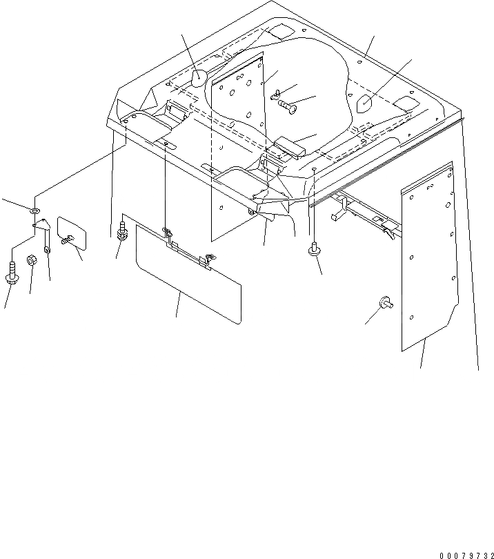 Схема запчастей Komatsu WA800-3E0 - КАБИНА (ВЕРХН. ЧАСТИ ИНТЕРЬЕРА И КРЫША ПОДУШКА)(№7-) КАБИНА ОПЕРАТОРА И СИСТЕМА УПРАВЛЕНИЯ