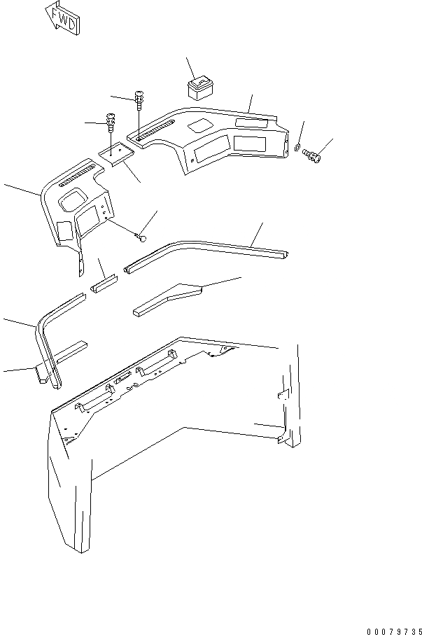 Схема запчастей Komatsu WA800-3E0 - КАБИНА (ПЕРЕДН. ИНТЕРЬЕР COVER)(№7-) КАБИНА ОПЕРАТОРА И СИСТЕМА УПРАВЛЕНИЯ