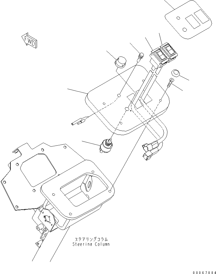 Схема запчастей Komatsu WA800-3E0 - ПОЛ SUB (РУЧКА И ПЕРЕКЛЮЧАТЕЛЬ)(№7-) КАБИНА ОПЕРАТОРА И СИСТЕМА УПРАВЛЕНИЯ