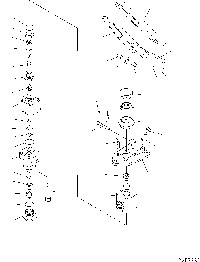 Схема запчастей Komatsu WA800-3E0 - ПОЛ SUB (ТАНДЕМН. ТОРМОЗН. КЛАПАН ВНУТР. ЧАСТИ)(№7-) КАБИНА ОПЕРАТОРА И СИСТЕМА УПРАВЛЕНИЯ
