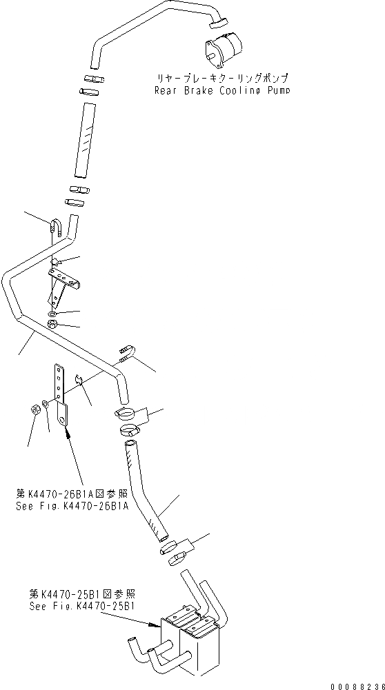 Схема запчастей Komatsu WA800-3E0 - ТОРМОЗНАЯ ГИДРОЛИНИЯ (КОРПУС НАСОС ЗАДН. ЛИНИЯ)(№7-) КАБИНА ОПЕРАТОРА И СИСТЕМА УПРАВЛЕНИЯ