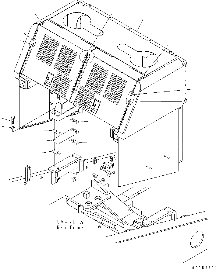 Схема запчастей Komatsu WA800-3E0 - BULKHEAD(№7-7) ЧАСТИ КОРПУСА