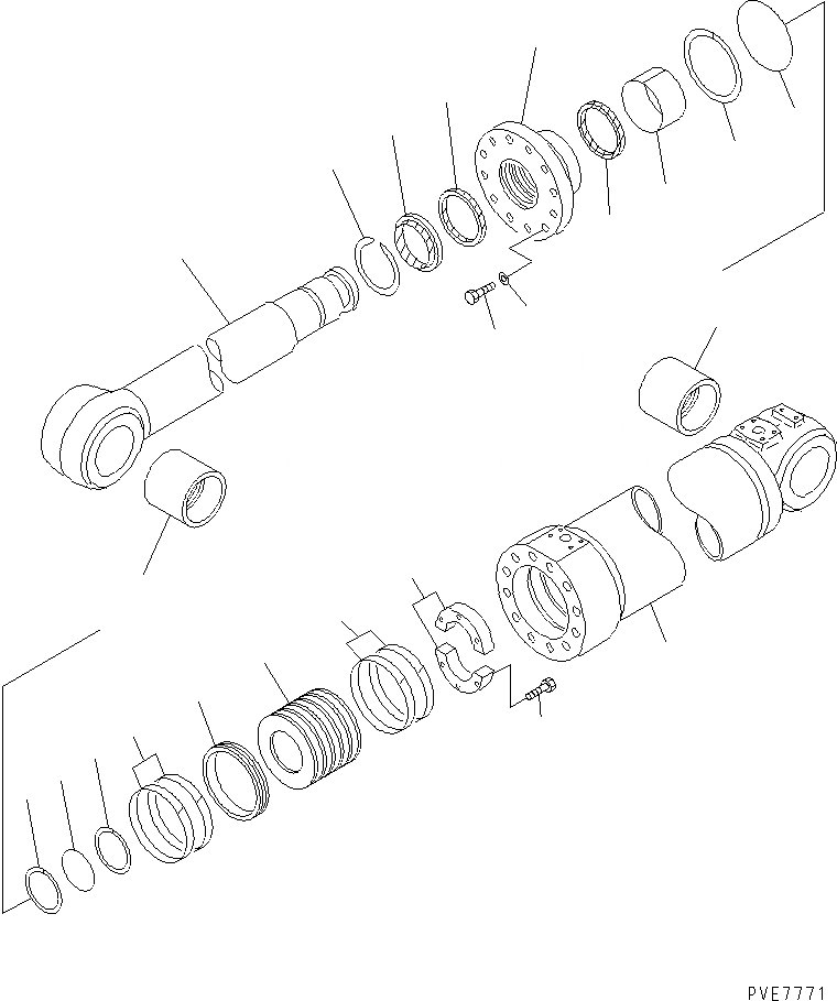 Схема запчастей Komatsu WA800-3E0 - ГИДРОЦИЛИНДР ПОДЪЕМА(№7-) ОСНОВН. КОМПОНЕНТЫ И РЕМКОМПЛЕКТЫ