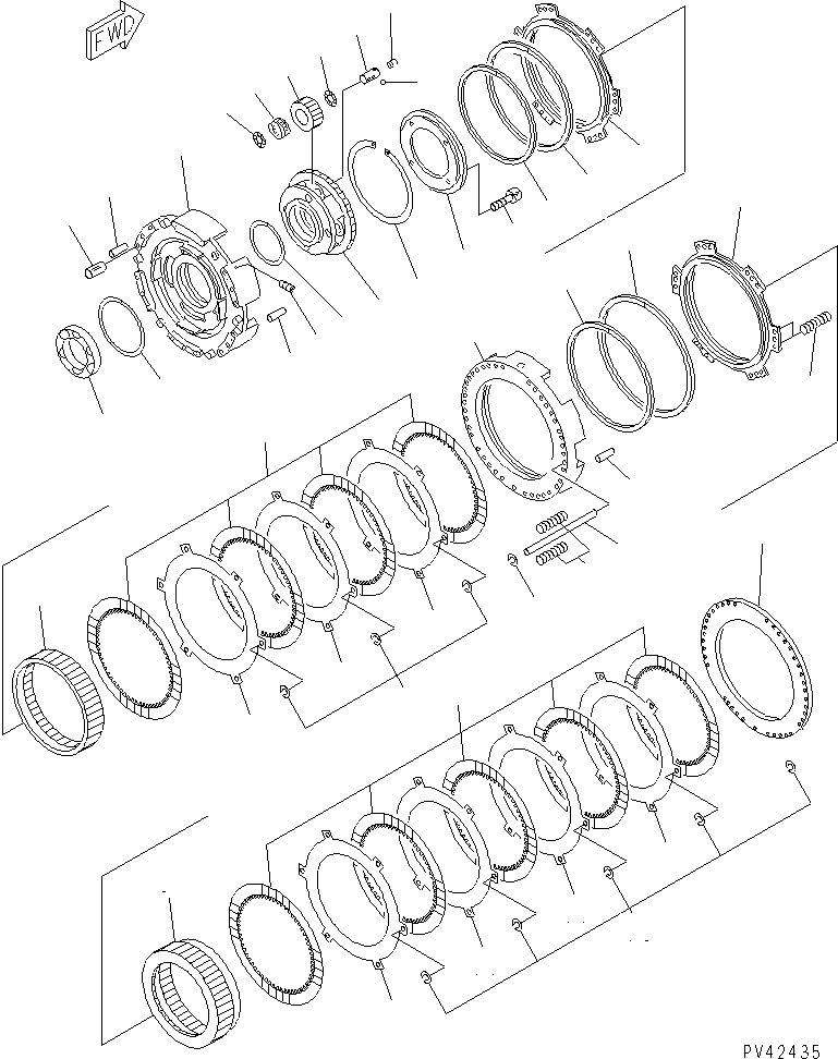 Схема запчастей Komatsu WA800-1-13 - ТРАНСМИССИЯ (1 И 2 МУФТА) ТРАНСМИССИЯ