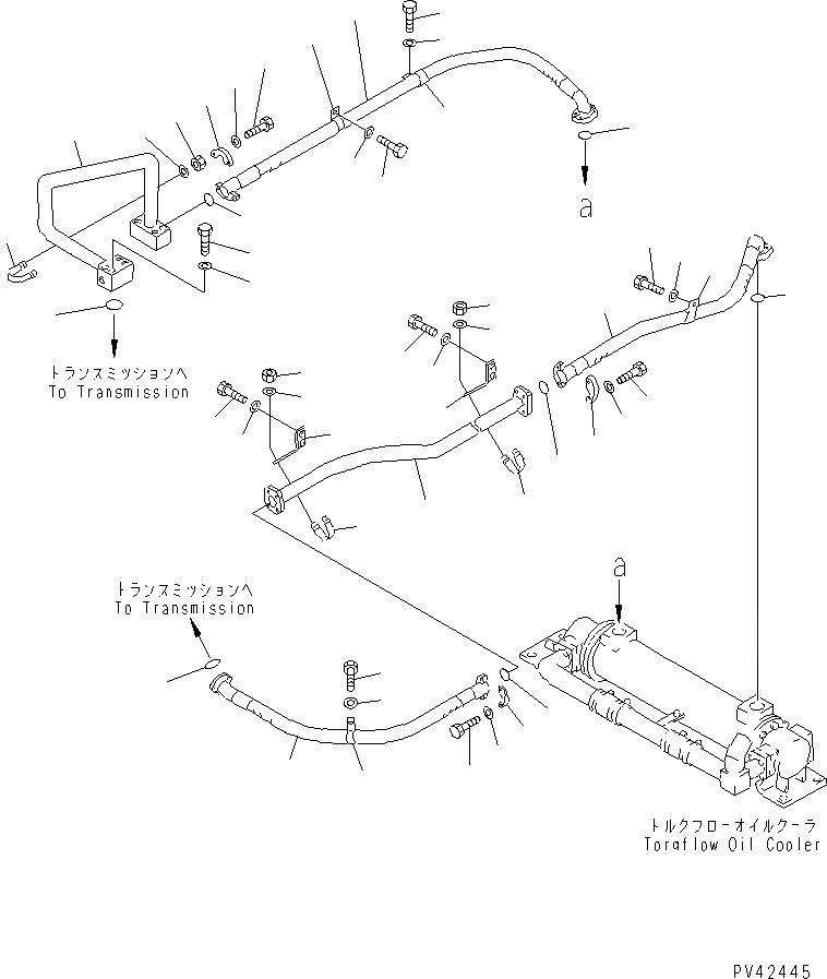 Схема запчастей Komatsu WA800-1-13 - ТОРКФЛОУ ТРУБЫ (/) ТРАНСМИССИЯ