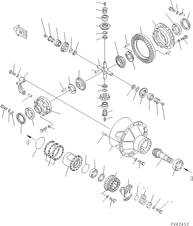 Схема запчастей Komatsu WA800-1-13 - ПЕРЕДНИЙ ДИФФЕРЕНЦИАЛ ВЕДУЩ. ВАЛ¤ ДИФФЕРЕНЦ. И КОЛЕСА