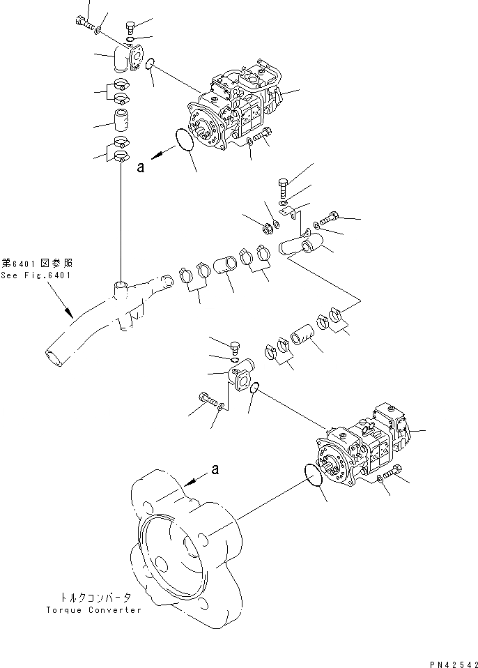 Схема запчастей Komatsu WA800-1-13 - ГИДРОЛИНИЯ (ИЗ БАКА В НАСОС /) УПРАВЛ-Е РАБОЧИМ ОБОРУДОВАНИЕМ