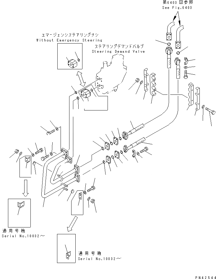 Схема запчастей Komatsu WA800-1-13 - ГИДРОЛИНИЯ (НАСОС - ЗАПРАШИВАЮЩ. КЛАПАН /) УПРАВЛ-Е РАБОЧИМ ОБОРУДОВАНИЕМ