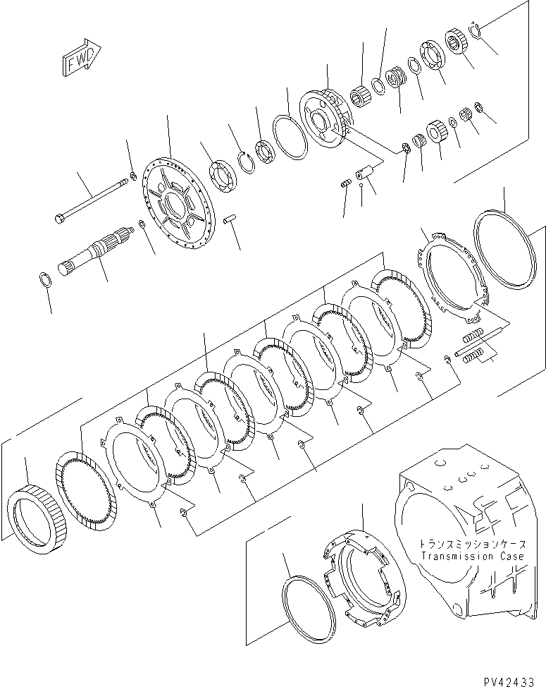 Схема запчастей Komatsu WA800-1 - ТРАНСМИССИЯ (РЕВЕРС МУФТА) ТРАНСМИССИЯ