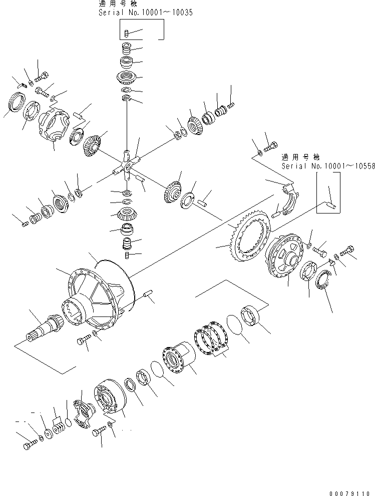 Схема запчастей Komatsu WA800-1 - ЗАДНИЙ ДИФФЕРЕНЦИАЛ ВЕДУЩ. ВАЛ¤ ДИФФЕРЕНЦ. И КОЛЕСА