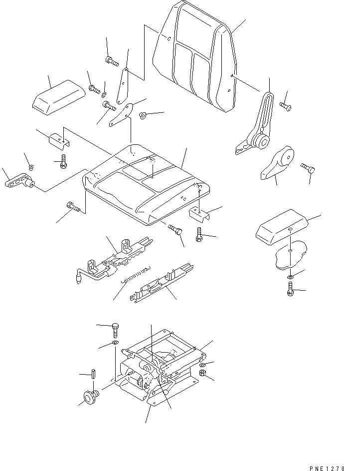 Схема запчастей Komatsu WA800-1 - СИДЕНЬЕ ОПЕРАТОРА (С ПОДВЕСКА) РАМА И ЧАСТИ КОРПУСА