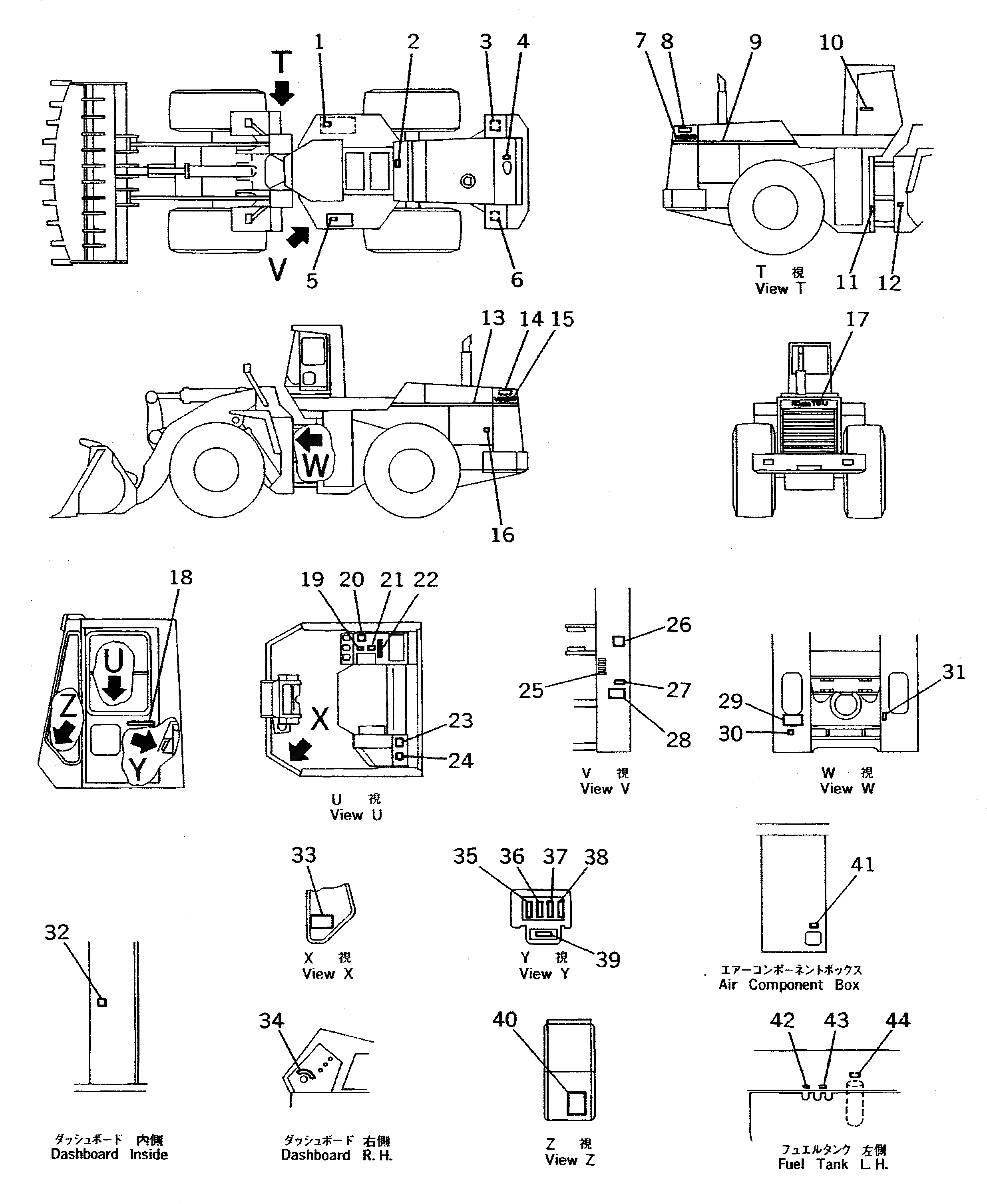 Схема запчастей Komatsu WA800-1 - МАРКИРОВКА (АНГЛ.)(№-99) МАРКИРОВКА¤ ИНСТРУМЕНТ И РЕМКОМПЛЕКТЫ