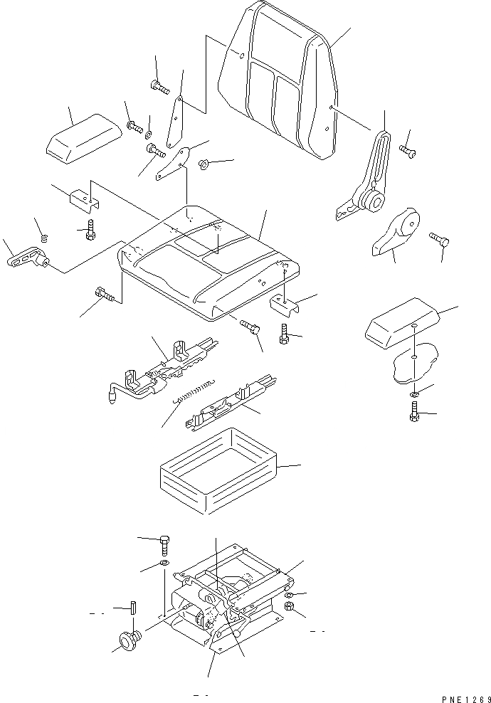 Схема запчастей Komatsu WA800-1 - СИДЕНЬЕ ОПЕРАТОРА (С ПОДВЕСКА) РАМА И ЧАСТИ КОРПУСА