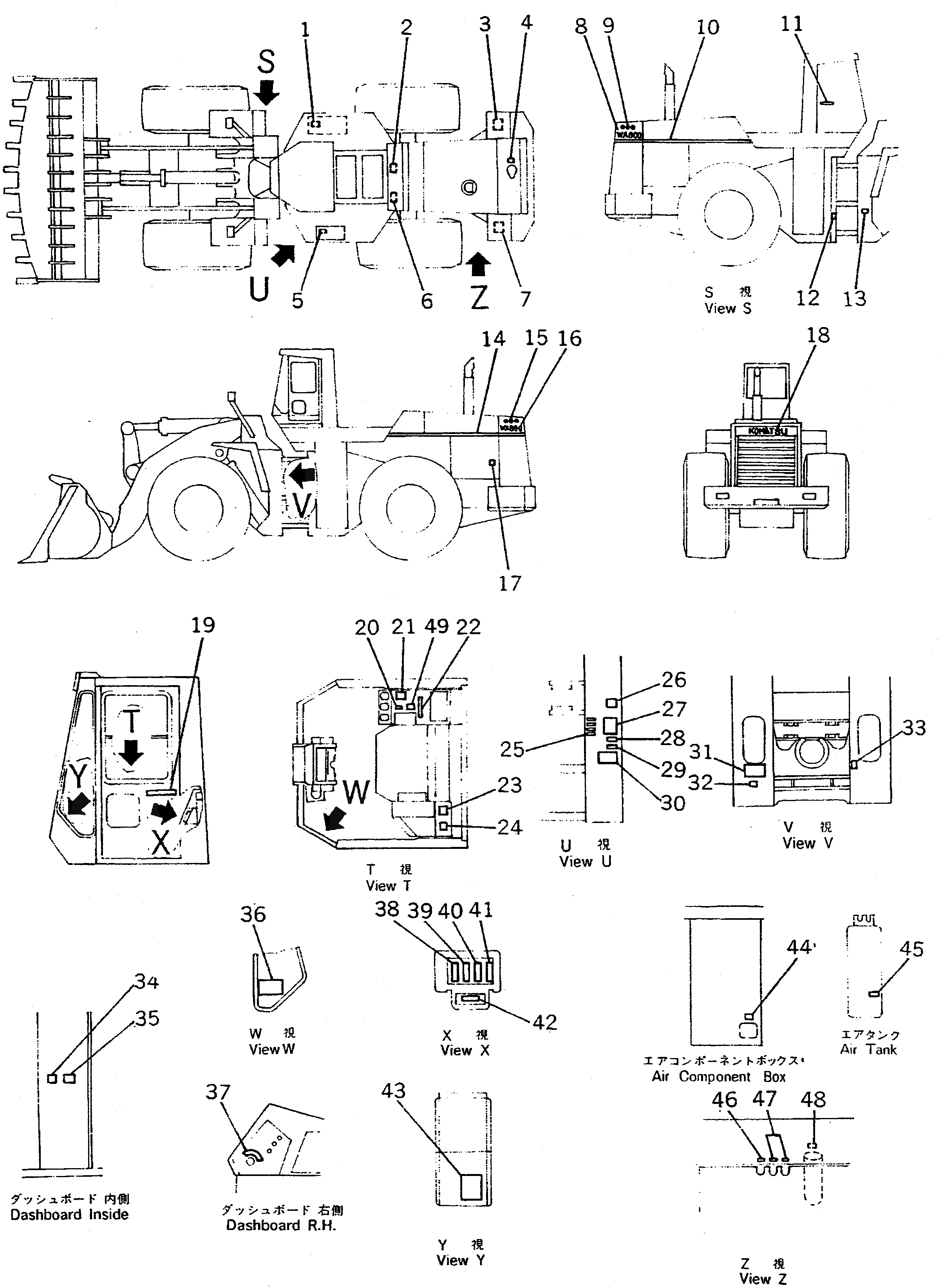 Схема запчастей Komatsu WA800-1 - МАРКИРОВКА (ЯПОН.)(№-9) МАРКИРОВКА¤ ИНСТРУМЕНТ И РЕМКОМПЛЕКТЫ