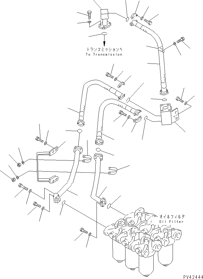 Схема запчастей Komatsu WA800-2 - ТОРКФЛОУ ТРУБЫ (/) ТРАНСМИССИЯ