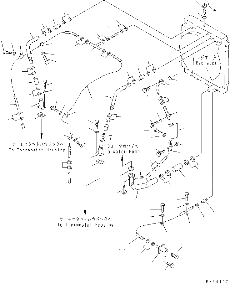 Схема запчастей Komatsu WA800-1-A - СИСТЕМА ТРУБ РАДИАТОРА(№-) КОМПОНЕНТЫ ДВИГАТЕЛЯ И ЭЛЕКТРИКА