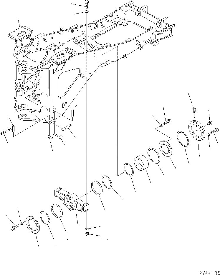 Схема запчастей Komatsu WA800-1-A - ЗАДН. РАМА(№-) РАМА И ЧАСТИ КОРПУСА