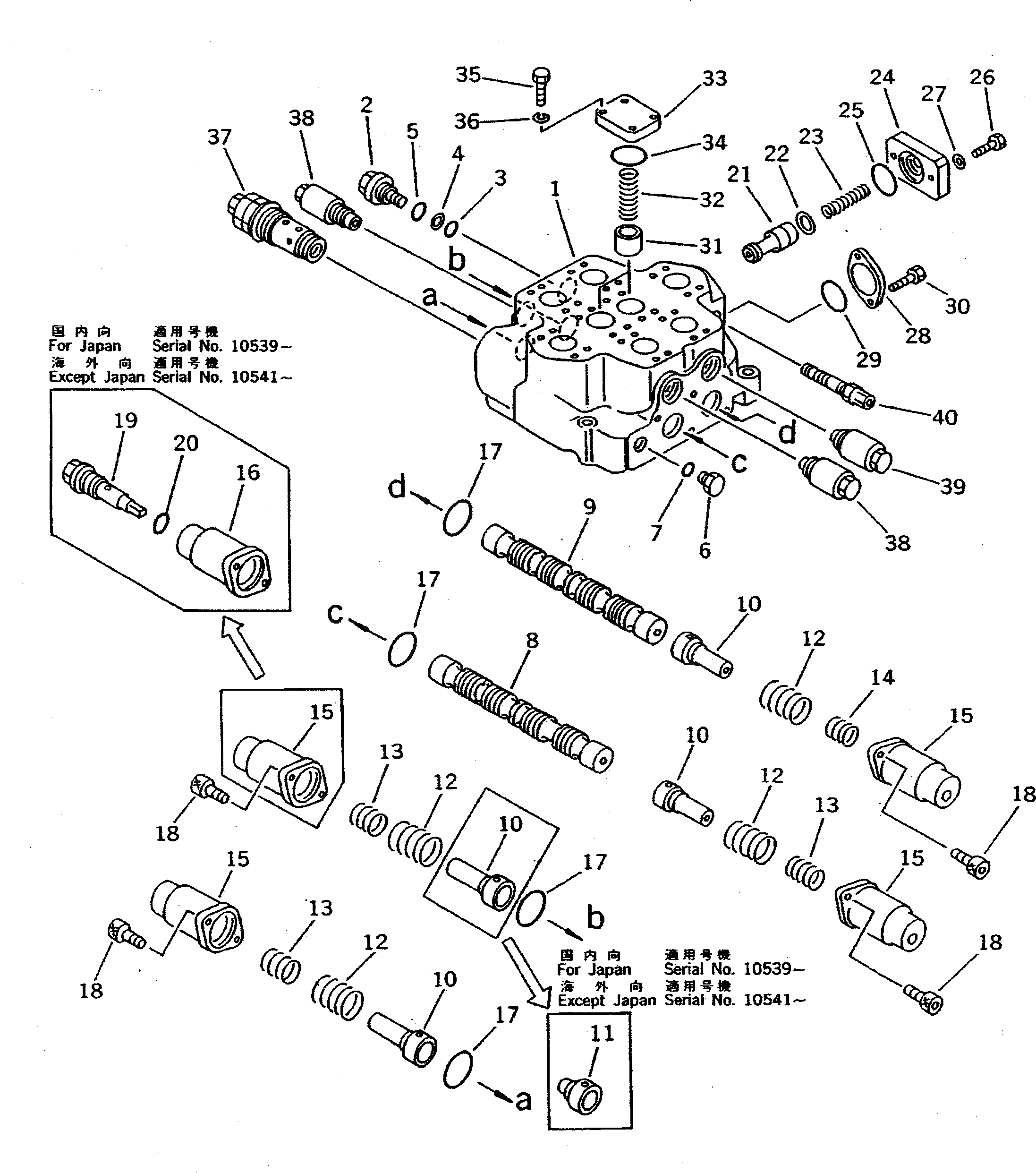 Схема запчастей Komatsu WA800-1-A - 2-Х СЕКЦИОНН. УПРАВЛЯЮЩ. КЛАПАН (/)(№-) УПРАВЛ-Е РАБОЧИМ ОБОРУДОВАНИЕМ