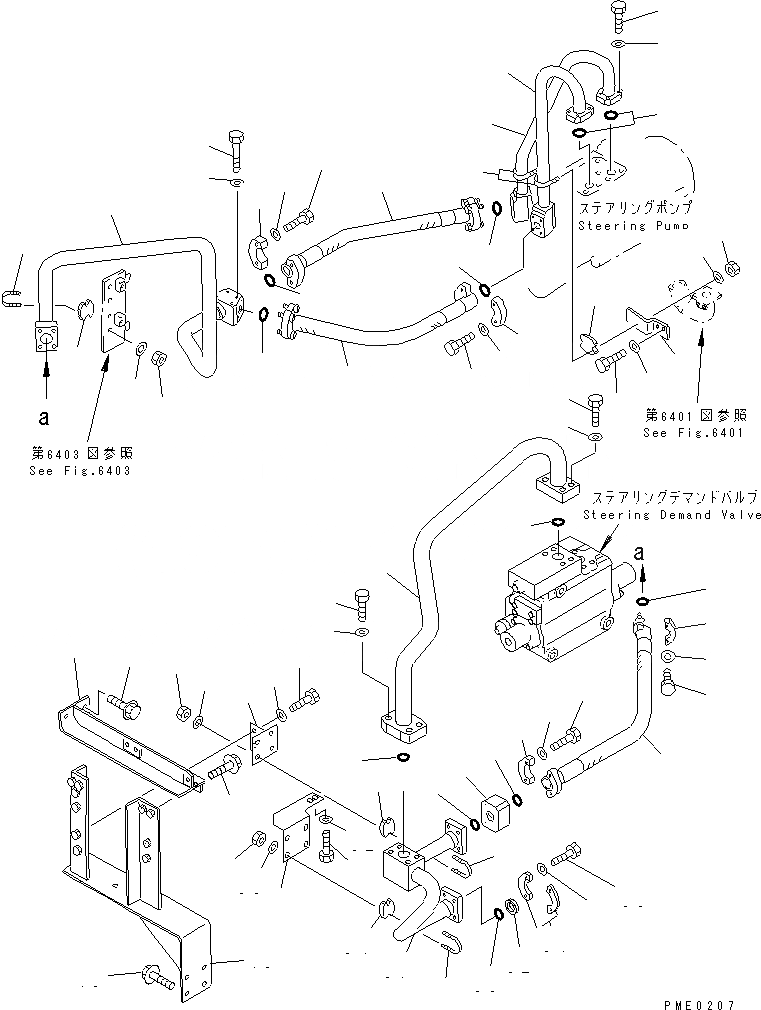 Схема запчастей Komatsu WA800-1-A - ГИДРОЛИНИЯ (НАСОС - ЗАПРАШИВАЮЩ. КЛАПАН /) (ДЛЯ ДЖОЙСТИК    РУЛЕВ. УПРАВЛЕНИЕ) (W/O. ЭКСТРЕНН. РУЛЕВ. УПРАВЛЕНИЕ)(№-) УПРАВЛ-Е РАБОЧИМ ОБОРУДОВАНИЕМ