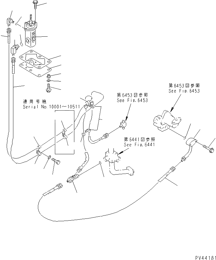 Схема запчастей Komatsu WA800-1-A - ГИДРОЛИНИЯ (ЛИНИЯ КЛАПАНА PPC /7)(№-) УПРАВЛ-Е РАБОЧИМ ОБОРУДОВАНИЕМ