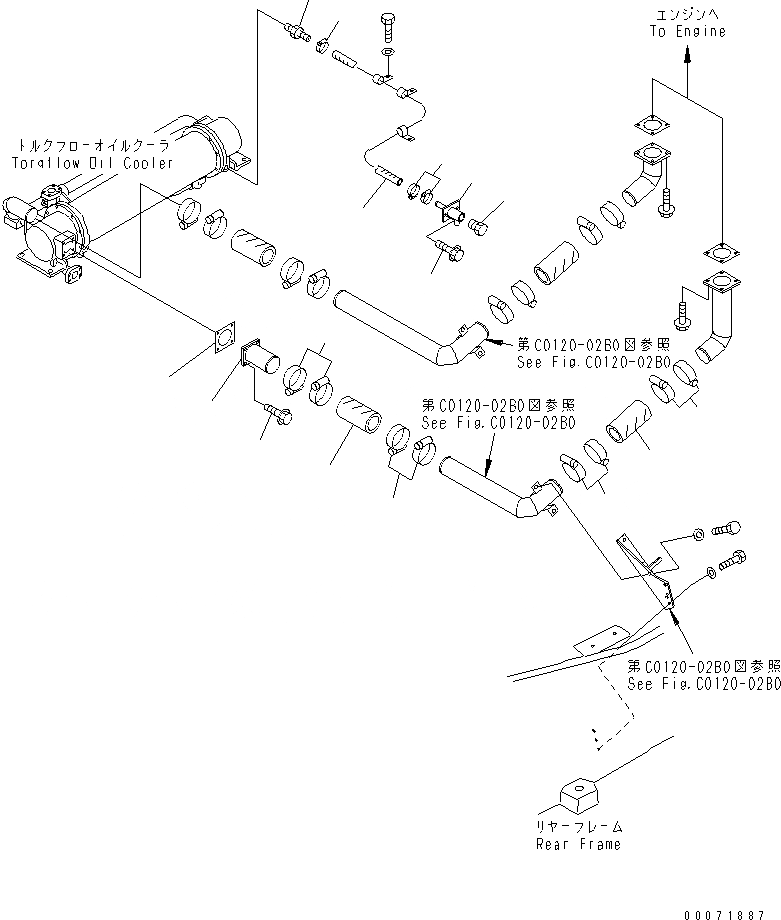 Схема запчастей Komatsu WA800-3 - РАДИАТОР (ЛИНИЯ ОХЛАЖДЕНИЯ)(№8-) СИСТЕМА ОХЛАЖДЕНИЯ