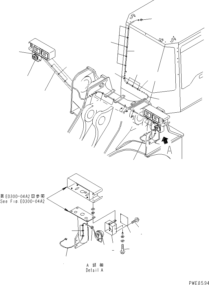 Схема запчастей Komatsu WA800-3 - ПРОТИВОТУМАНН. ФАРЫ (КРОМЕ ЯПОН.) ЭЛЕКТРИКА