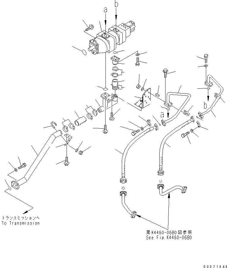 Схема запчастей Komatsu WA800-3 - ТРАНСМИССИЯ (НАСОС ТРУБЫ)(№8-) ГИДРОТРАНСФОРМАТОР И ТРАНСМИССИЯ