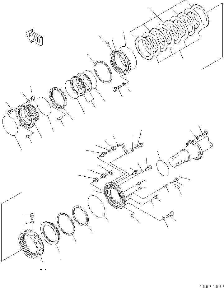 Схема запчастей Komatsu WA800-3 - ЗАДН. МОСТ (ЗАДНИЕ ТОРМОЗА) (КРОМЕ ЯПОН.)(№9-) ГИДРОТРАНСФОРМАТОР И ТРАНСМИССИЯ