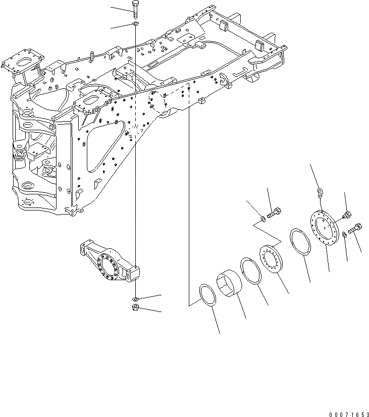 Схема запчастей Komatsu WA800-3 - СУППОРТ МОСТА(№8-) ОСНОВНАЯ РАМА И ЕЕ ЧАСТИ