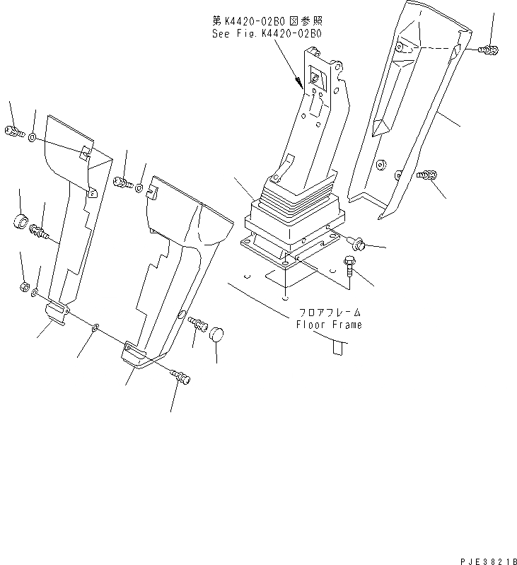 Схема запчастей Komatsu WA800-3 - КОЛОНКА И СУППОРТ (КОЛОНКА COVER) (С AJSS)(№-) КАБИНА ОПЕРАТОРА И СИСТЕМА УПРАВЛЕНИЯ