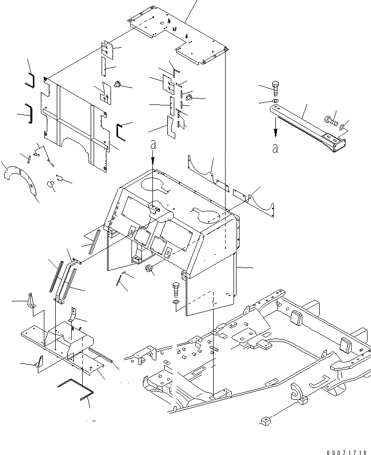 Схема запчастей Komatsu WA800-3 - ОТСЕК ДВИГАТЕЛЯ(КРЫШКА/) (ПРЕФИЛЬТР EXTENSION)(№8-) ЧАСТИ КОРПУСА